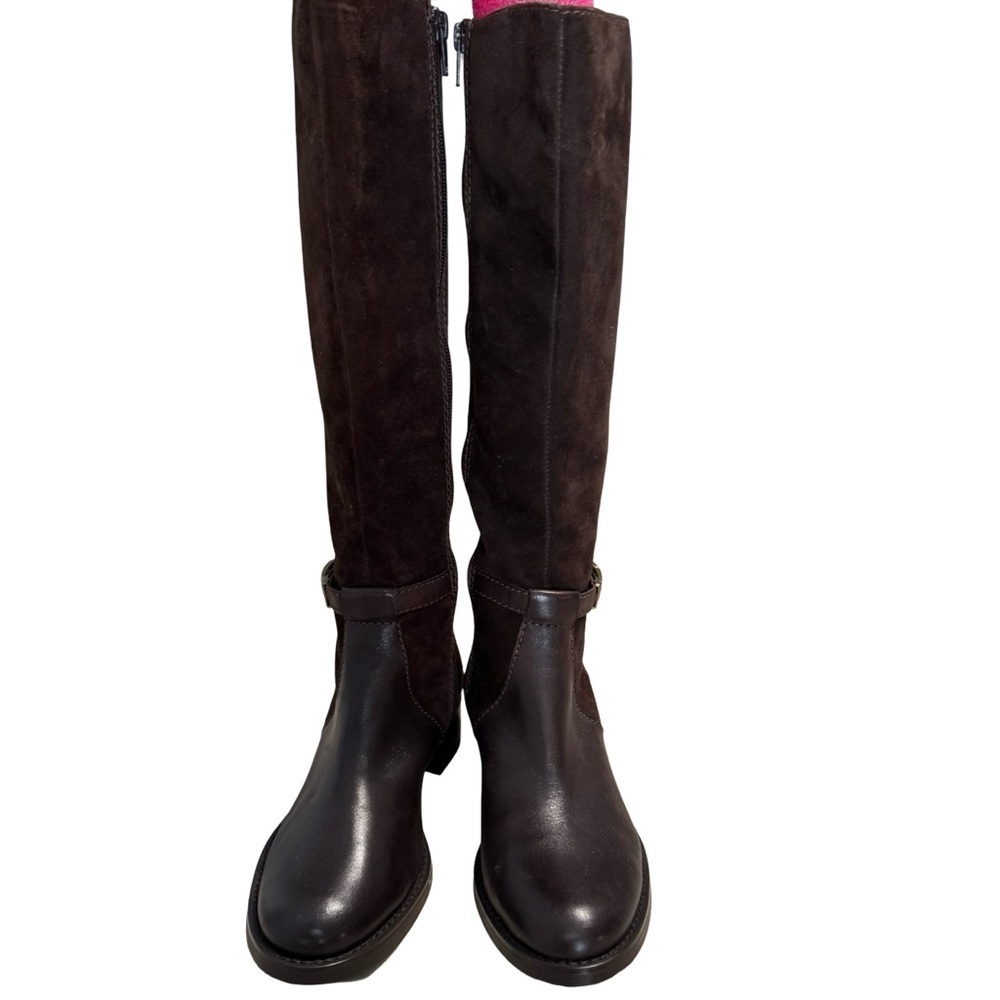 Etienne Aigner Brown Knee-High suede and leather Women's Boots size 6 New - Picture 5 of 14